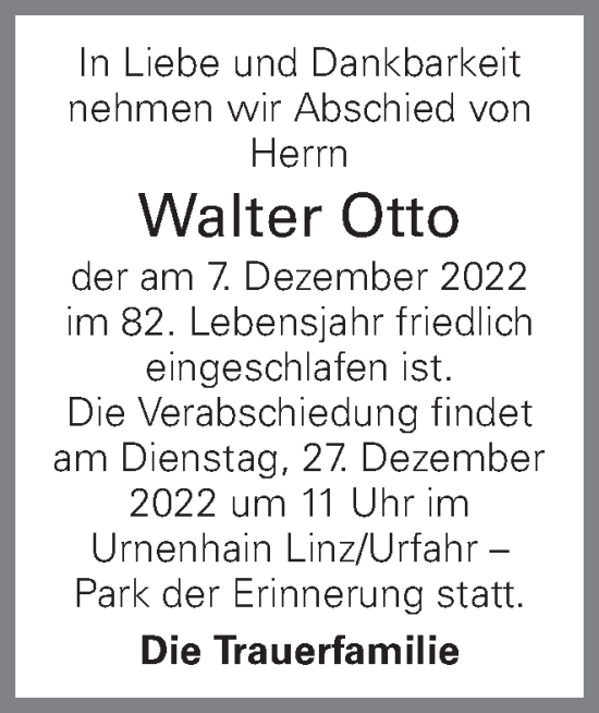 Traueranzeigen Von Walter Otto Wirtrauern At