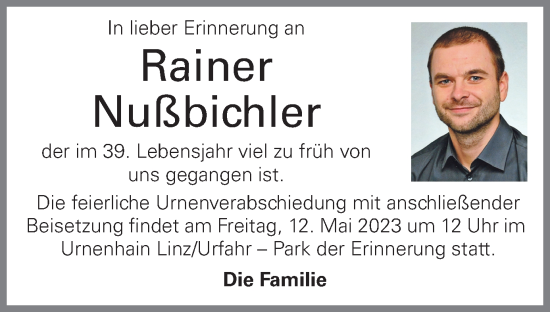 Traueranzeigen Von Rainer Nu Bichler Wirtrauern At